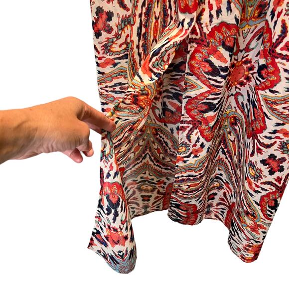 Love Reign Geometric Print Maxi Dress Size M Scoop Neck Sleeveless Front Slit - Picture 8 of 15